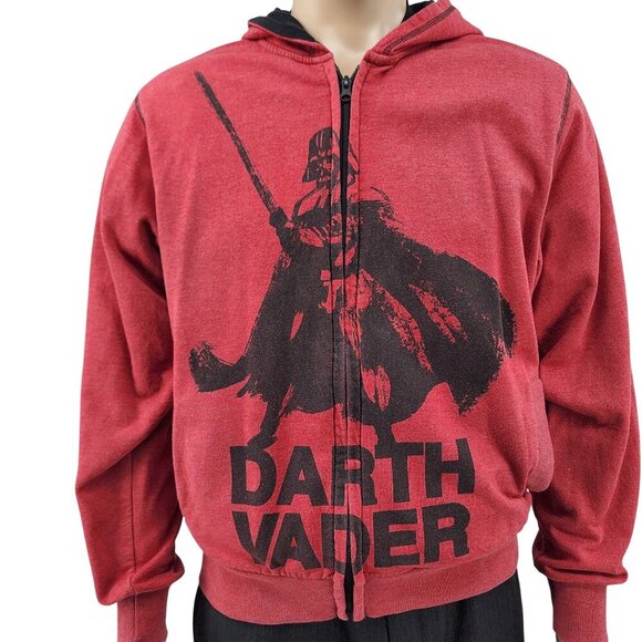 Star Wars Disney Store Darth Vader Red Hoodie Sweatshirt Unisex S Cotton Blend - Picture 2 of 12